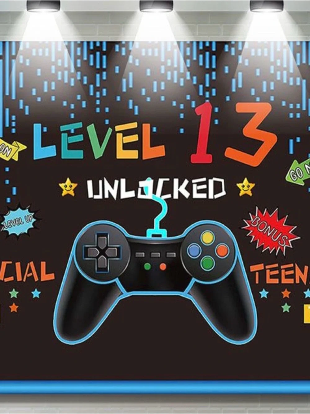 Video Game Themed Backdrop Banner for 13th Birthday or anniversary